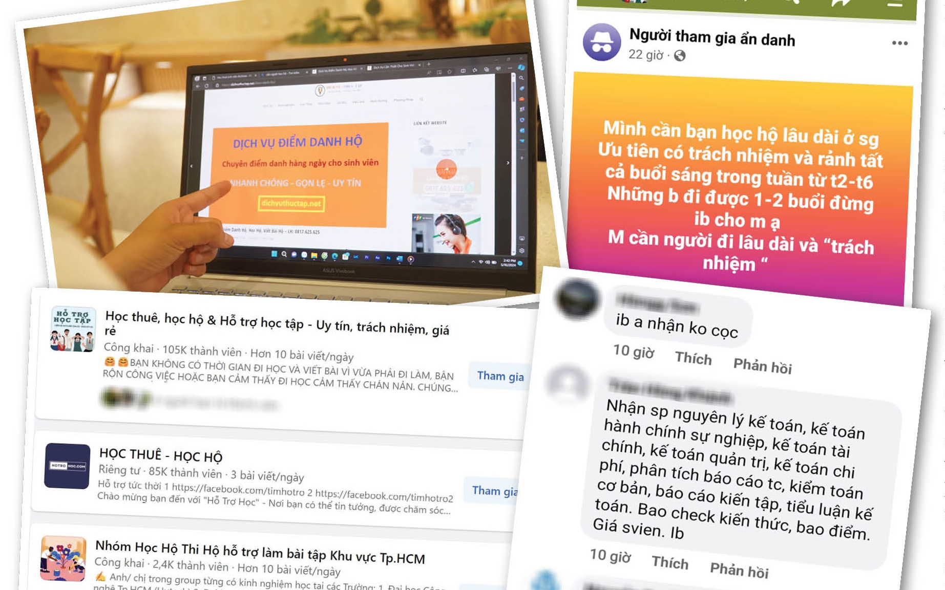 Nở rộ Nở rộ 'dịch vụ' học hộ, thi hộ