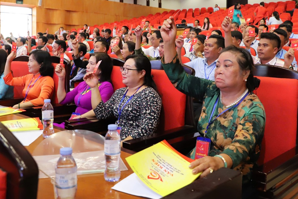 Các đại biểu tham dự phiên làm việc thứ nhất Đại hội đại biểu MTTQ Việt Nam tỉnh Đắk Nông lần thứ V, nhiệm kỳ 2024 - 2029.