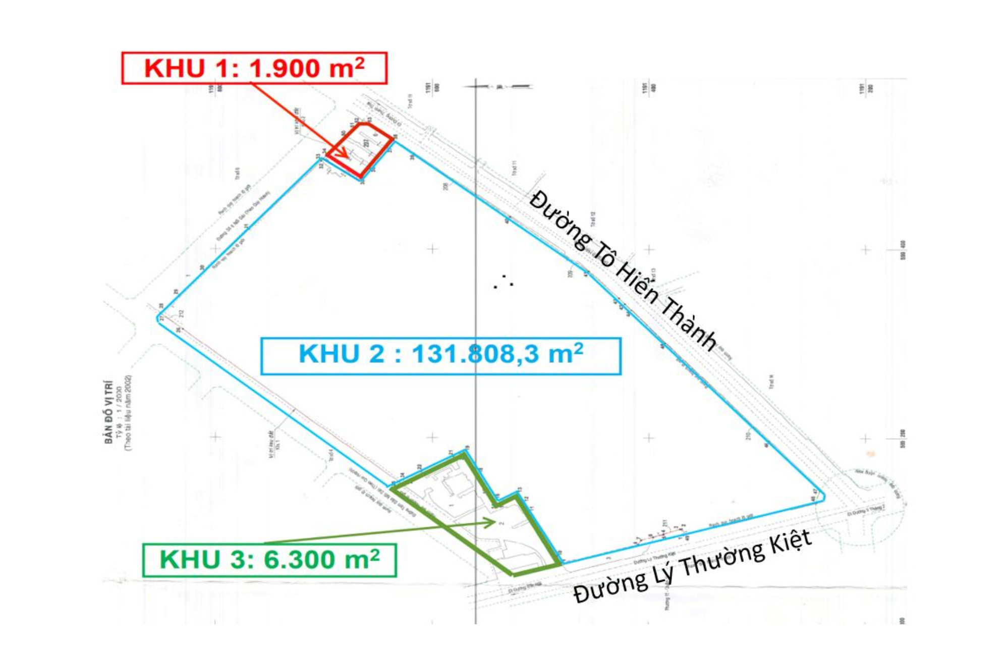 Nửa thế kỷ chưa được cấp quyền sử dụng đất, Trường đại học Bách khoa TP.HCM than khó đủ bề- Ảnh 1. Hiện trạng trên bản vẽ các khu đất trong khuôn viên Trường đại học Bách khoa (Đại học Quốc gia TP.HCM) cơ sở Lý Thường Kiệt, quận 10, TP.HCM - Đồ họa: N.T.