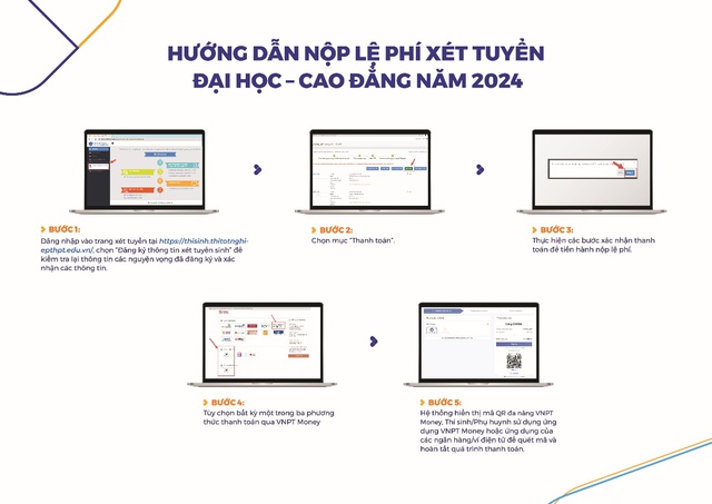 Nộp phí xét tuyển Đại học, Cao đẳng 2024 tiện lợi bằng QR đa năng VNPT Money Nộp phí xét tuyển Đại học, Cao đẳng 2024 tiện lợi bằng QR đa năng VNPT Money