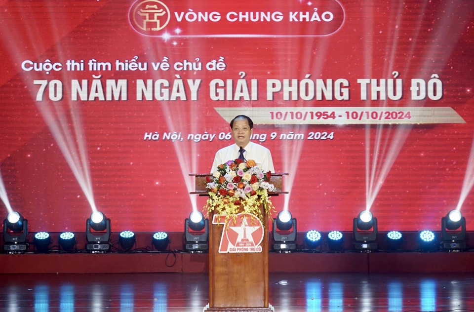 Trưởng ban Tuyên giáo Thành ủy Hà Nội, Trưởng ban Tổ chức cuộc thi Nguyễn Doãn Toản phát biểu khai mạc