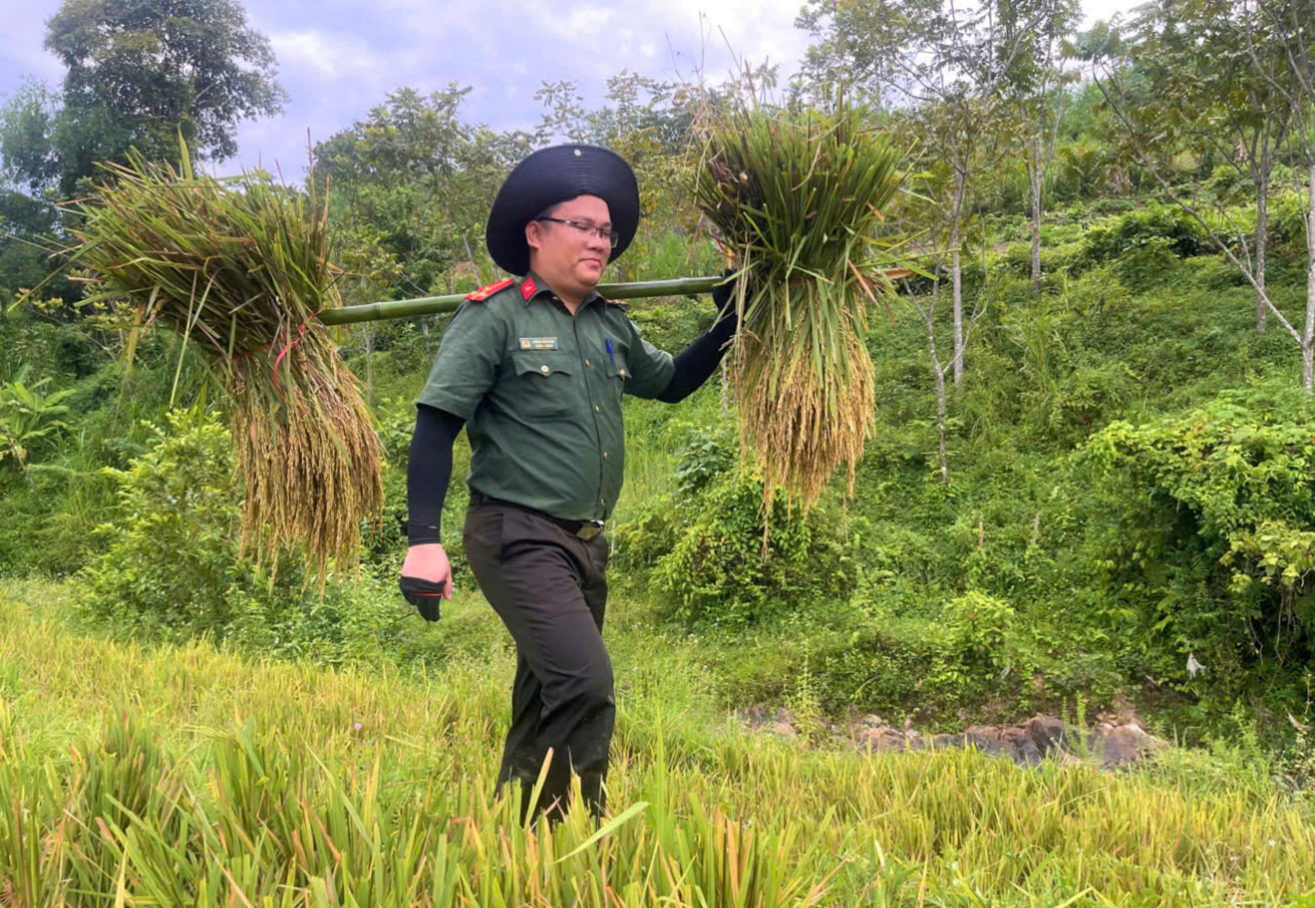 Nghệ An: Công an, cảnh sát, thanh niên xuống đồng giúp dân thu hoạch lúa hè thu Nghệ An: Công an, cảnh sát, thanh niên xuống đồng giúp dân thu hoạch lúa hè thu
