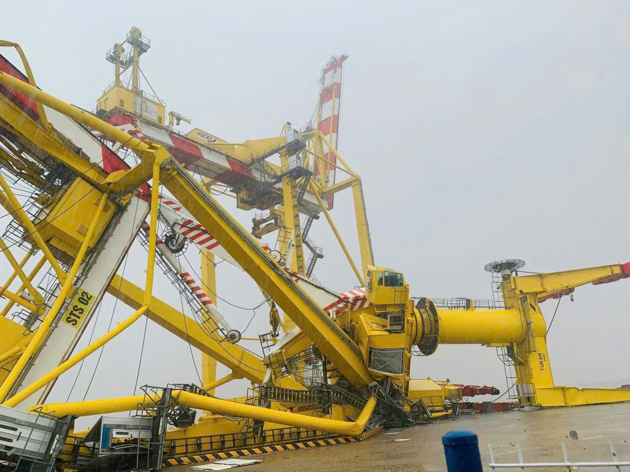 Bác thông tin sập cẩu ở cảng Nam Đình Vũ vì bão số 3- Ảnh 2. Bác thông tin sập cẩu ở cảng Nam Đình Vũ vì bão số 3- Ảnh 2.