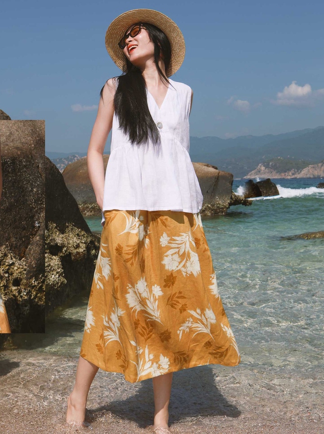 Váy suông linen, trang phục đa năng và thiết thực nhất tủ đồ- Ảnh 9. Váy suông linen, trang phục đa năng và thiết thực nhất tủ đồ- Ảnh 9.