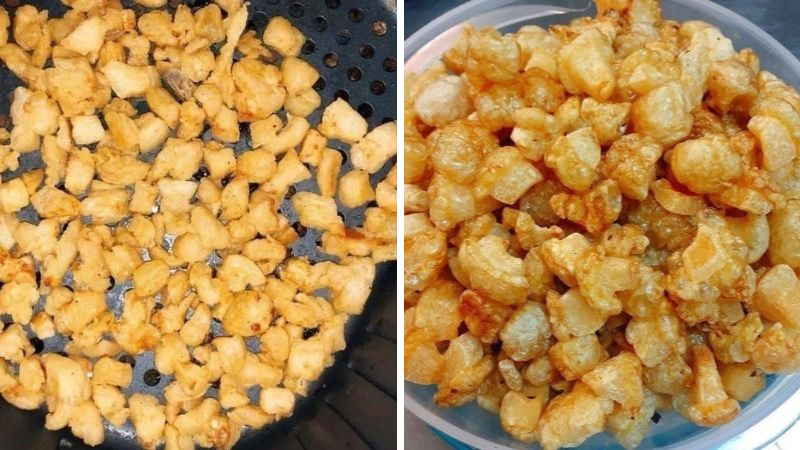 Cách làm tóp mỡ bằng nồi chiên không dầu ngon giòn, nhanh bất ngờ và nhàn tênh - Ảnh 6. Tóp mỡ giòn rụm