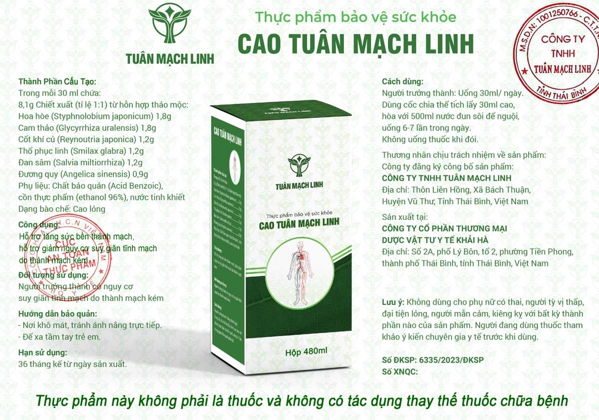 Cao Tuân Mạch Linh – Hỗ trợ phòng ngừa suy giãn tĩnh mạch hiệu quả - Ảnh 4. Cao Tuân Mạch Linh – Hỗ trợ phòng ngừa suy giãn tĩnh mạch hiệu quả - Ảnh 4.