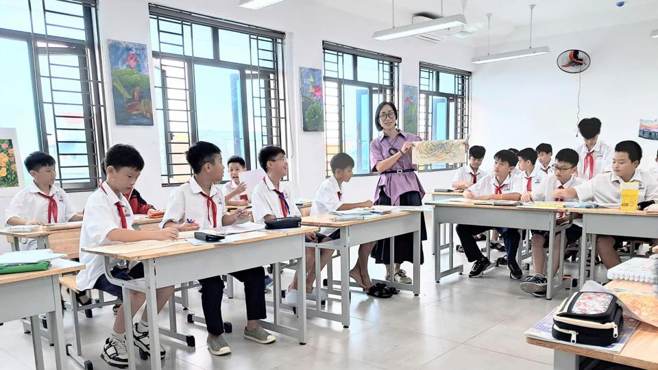 Học sinh Trường THCS An Dương Vương, huyện Đông Anh