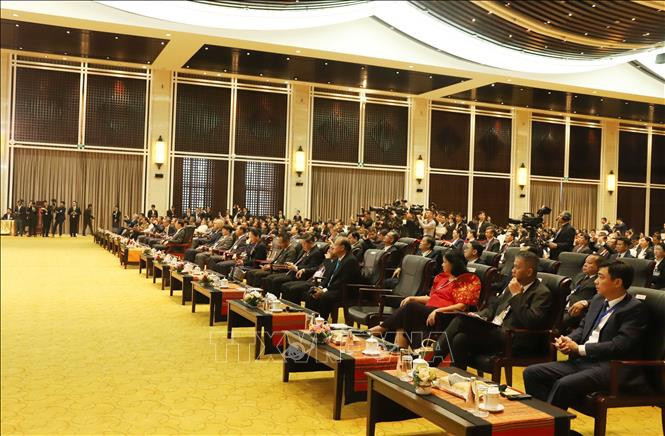 Đoàn Việt Nam do Chủ tịch Ủy ban nhân dân thành phố Hà Nội Trần Sỹ Thanh, Ủy viên Trung ương Đảng, Phó Bí thư Thành ủy tham dự Hội nghị. Ảnh: Xuân Tú/TTXVN