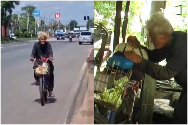 Ông nội 73 tuổi đạp xe hơn 200km thăm cháu, nhiều người cảm động - Ảnh 1. Ông nội 73 tuổi đạp xe hơn 200km thăm cháu, nhiều người cảm động - Ảnh 1.