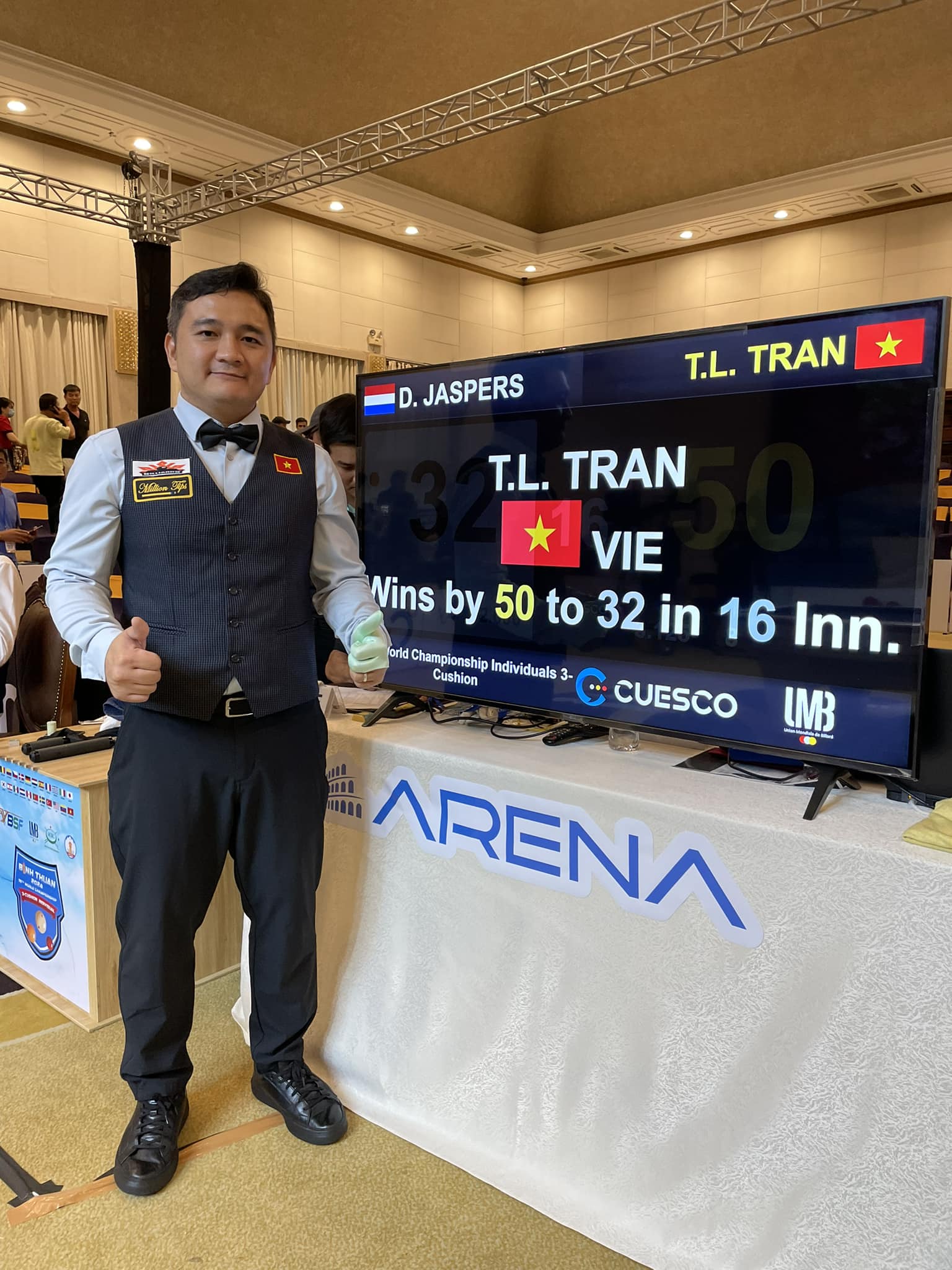Billiards: Trần Thanh Lực gây sốc, đánh bại số 1 thế giới để vào chung kết- Ảnh 1. Billiards: Trần Thanh Lực gây sốc, đánh bại số 1 thế giới để vào chung kết- Ảnh 1.