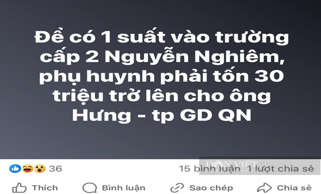 Trưởng phòng GD TP.Quảng Ngãi trình báo cơ quan chức năng xác minh kẻ tung tin nhận tiền chạy trường- Ảnh 1. Trưởng phòng GD TP.Quảng Ngãi trình báo cơ quan chức năng xác minh kẻ tung tin nhận tiền chạy trường- Ảnh 1.