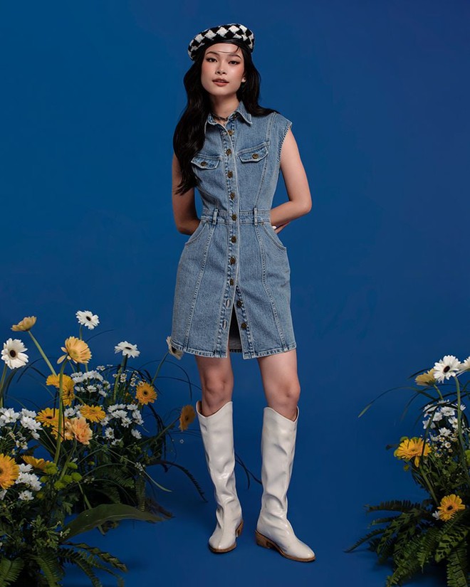 Khẳng định phong cách riêng với váy denim- Ảnh 3. Khẳng định phong cách riêng với váy denim- Ảnh 3.