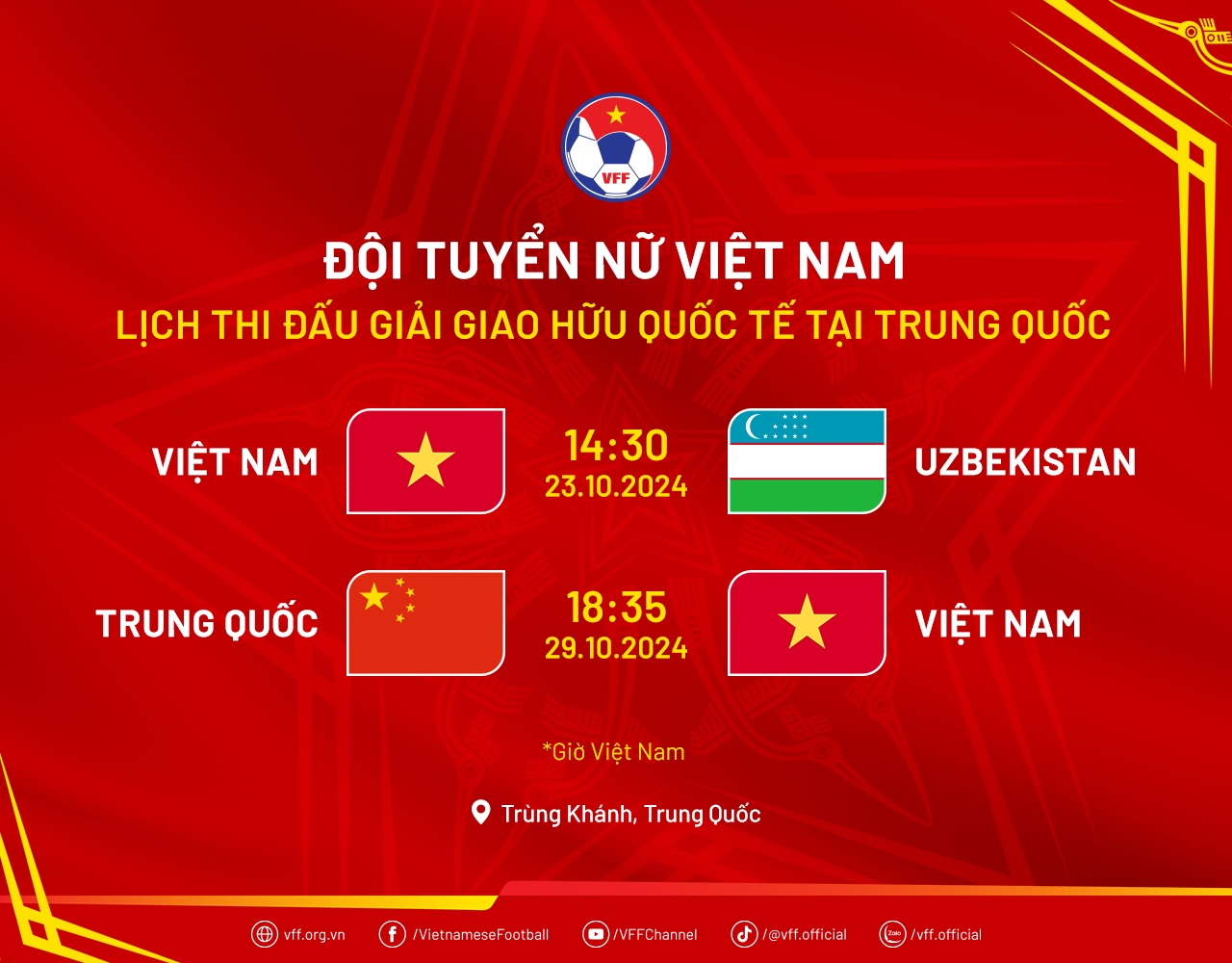 Lịch thi đấu mới nhất: Đội tuyển nữ Việt Nam gặp chủ nhà Trung Quốc, Uzbekistan- Ảnh 2. Lịch thi đấu mới nhất: Đội tuyển nữ Việt Nam gặp chủ nhà Trung Quốc, Uzbekistan- Ảnh 2.
