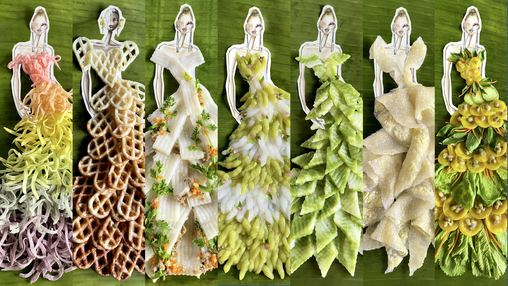 Bộ sưu tập thời trang làm từ món bánh miền Tây nhận kỷ lục Việt Nam - Ảnh 6. Bộ sưu tập thời trang làm từ món bánh miền Tây nhận kỷ lục Việt Nam - Ảnh 6.