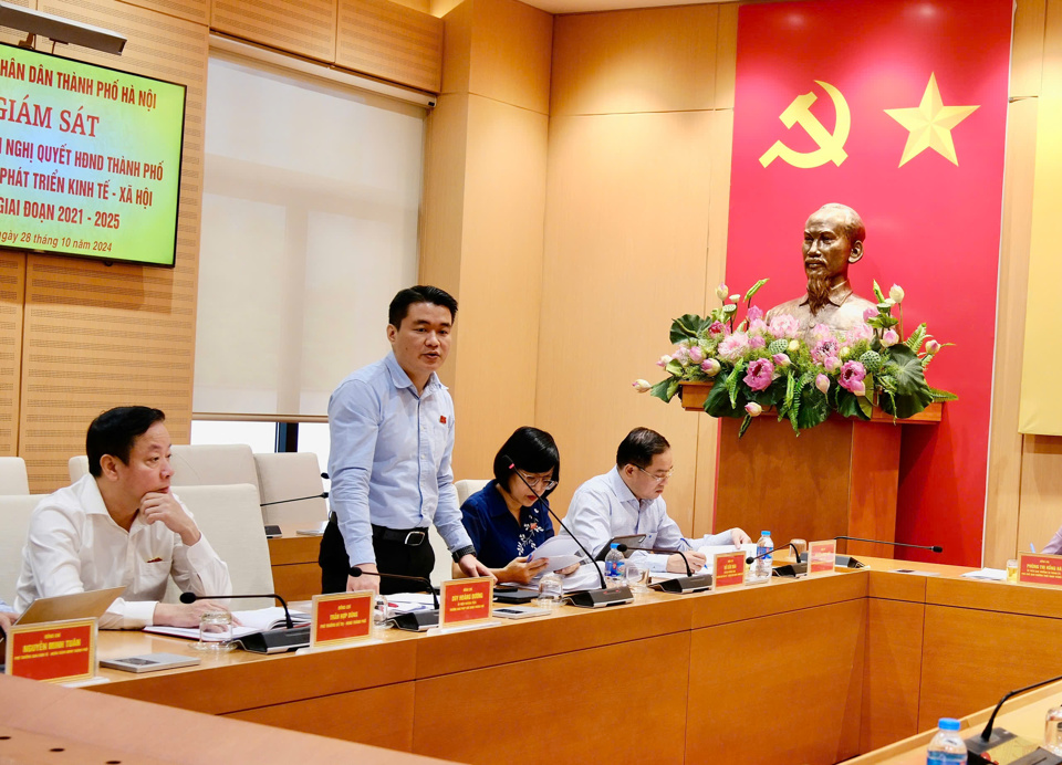 Trưởng Ban Pháp chế HĐND TP Duy Hoàng Dương phát biểu tại buổi làm việc - Ảnh: Vân Hà