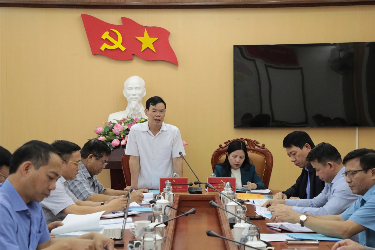 Đồng chí Triệu Tài Vinh, Phó Trưởng ban Dân vận Trung ương phát biểu tại buổi khảo sát Đồng chí Triệu Tài Vinh, Phó Trưởng ban Dân vận Trung ương phát biểu tại buổi khảo sát