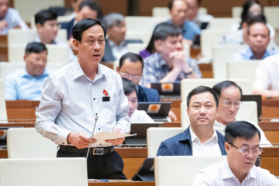 Đại biểu Quốc hội Mai Văn Hải (Đoàn đại biểu Quốc hội tỉnh Thanh Hóa) phát biểu tại hội trường. Ảnh: Quochoi.vn