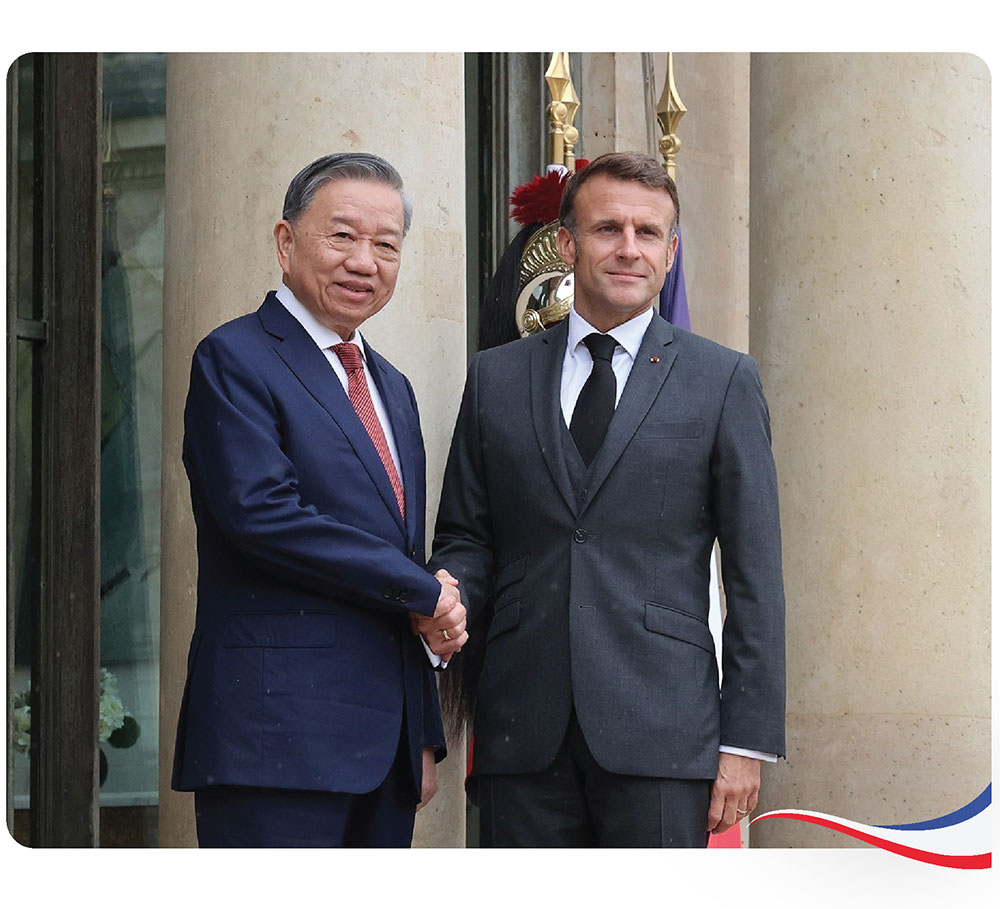 Tổng Bí thư Tô Lâm và Tổng thống Pháp Emmanuel Macron.