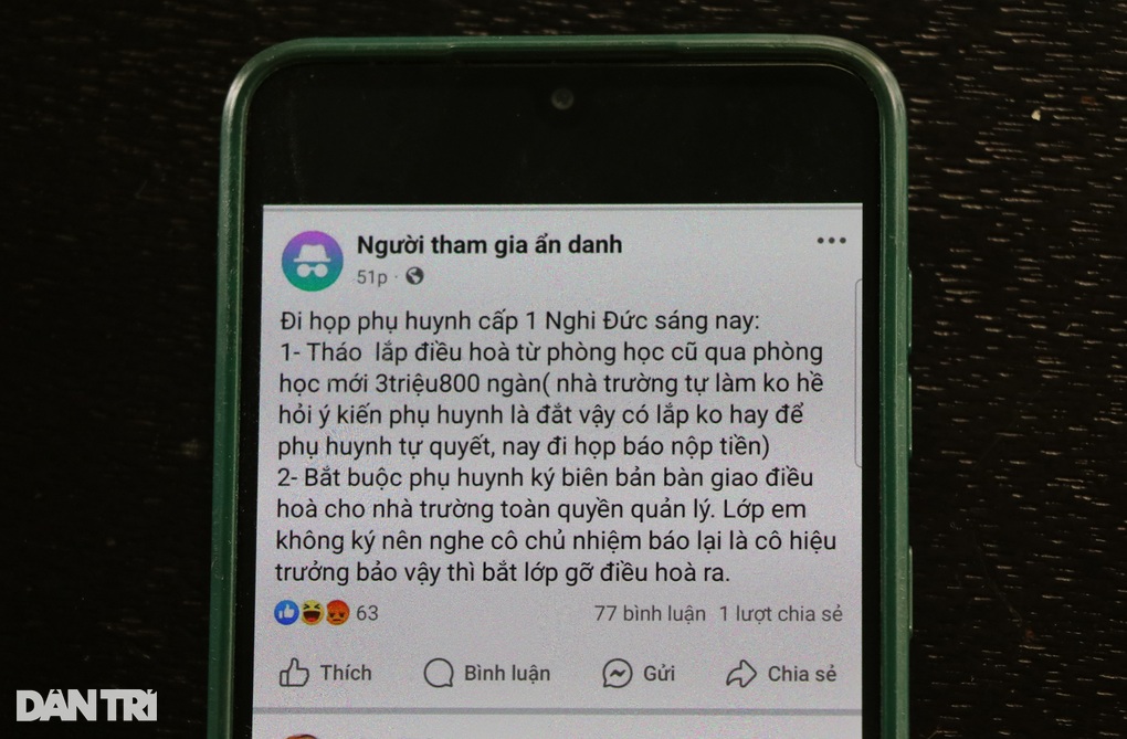 Trường bị tố thu 3,8 triệu đồng để di dời điều hòa: Hiệu trưởng lên tiếng - 1 Trường bị tố thu 3,8 triệu đồng để di dời điều hòa: Hiệu trưởng lên tiếng - 1