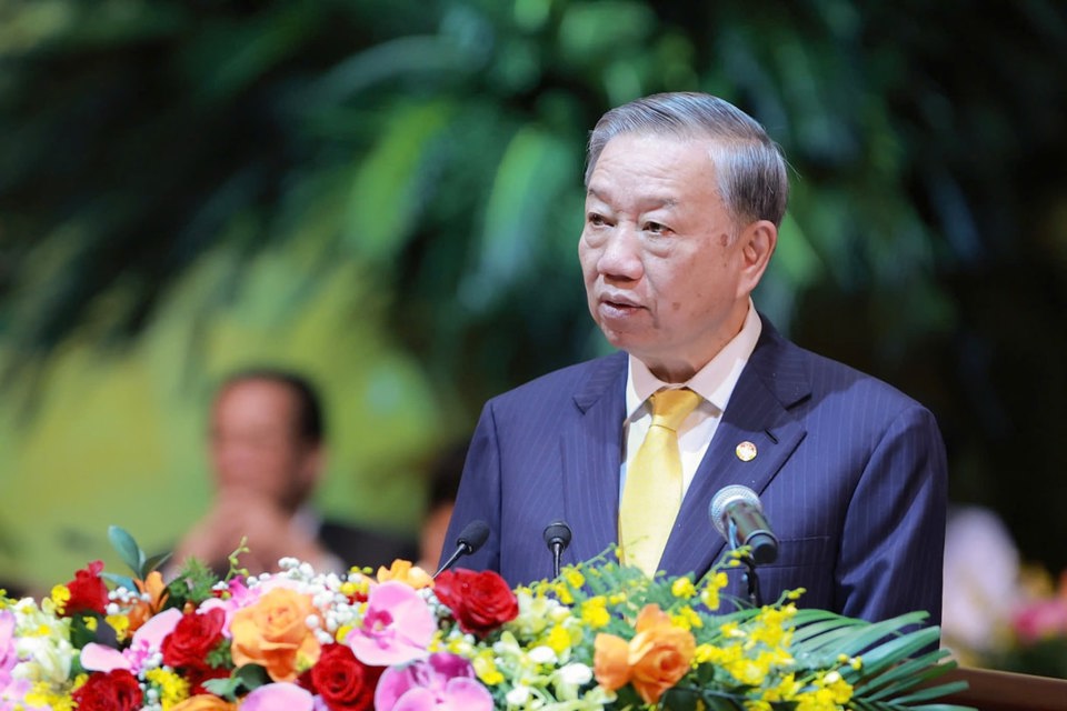 Tổng Bí thư, Chủ tịch nước Tô Lâm phát biểu chỉ đạo tại Phiên họp trọng thể Đại hội đại biểu toàn quốc Mặt trận Tổ quốc Việt Nam lần thứ X, nhiệm kỳ 2024-2029