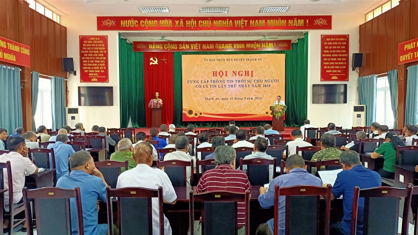 Các hội nghị cung cấp thông tin cho Người có uy tín được UBND huyện Thạch An tổ chức đầy đủ, đúng quy định. Các hội nghị cung cấp thông tin cho Người có uy tín được UBND huyện Thạch An tổ chức đầy đủ, đúng quy định.