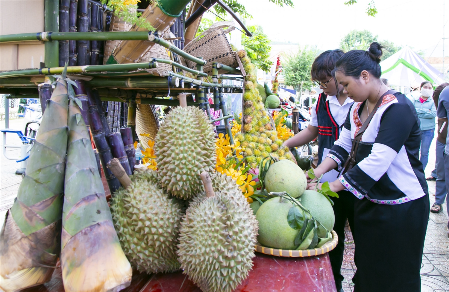 Người dân huyện Khánh Sơn với các sản phẩm nông sản tham gia Lễ hội trái cây Khánh Sơn năm 2024 (Ảnh minh họa). Người dân huyện Khánh Sơn với các sản phẩm nông sản tham gia Lễ hội trái cây Khánh Sơn năm 2024 (Ảnh minh họa).