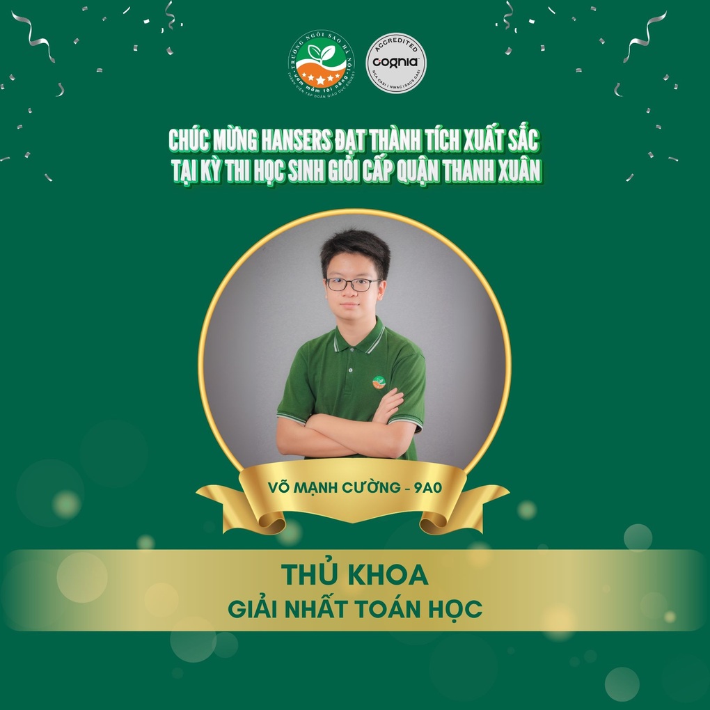 Một trường tư có 6 thủ khoa, giành quá nửa số giải Nhất học sinh giỏi quận - 1 Một trường tư có 6 thủ khoa, giành quá nửa số giải Nhất học sinh giỏi quận - 1
