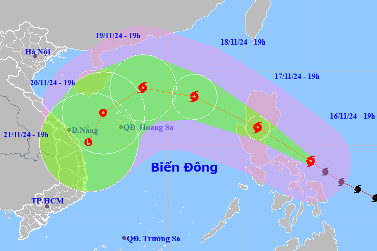 Siêu bão Man-yi hướng vào Biển Đông, khả năng gặp 'bức tường' không khí lạnh