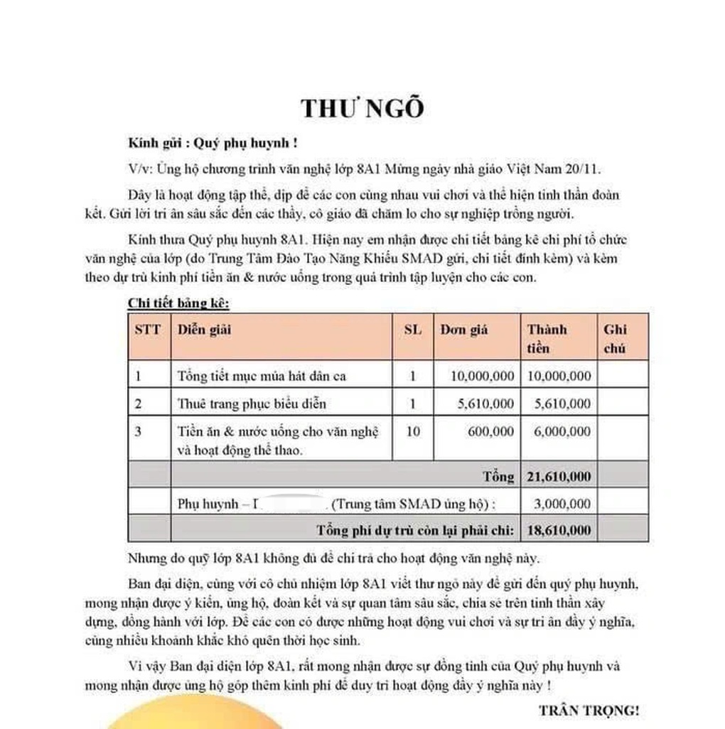 Tiết mục diễn văn nghệ mừng thầy cô 20/11, chi phí gần 22 triệu đồng - 1 Tiết mục diễn văn nghệ mừng thầy cô 20/11, chi phí gần 22 triệu đồng - 1