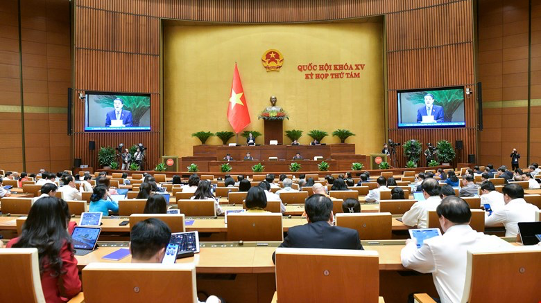 Quang cảnh Kỳ họp thứ 8, Quốc hội khoá XV chiều 6/11. Ảnh: Quochoi.vn