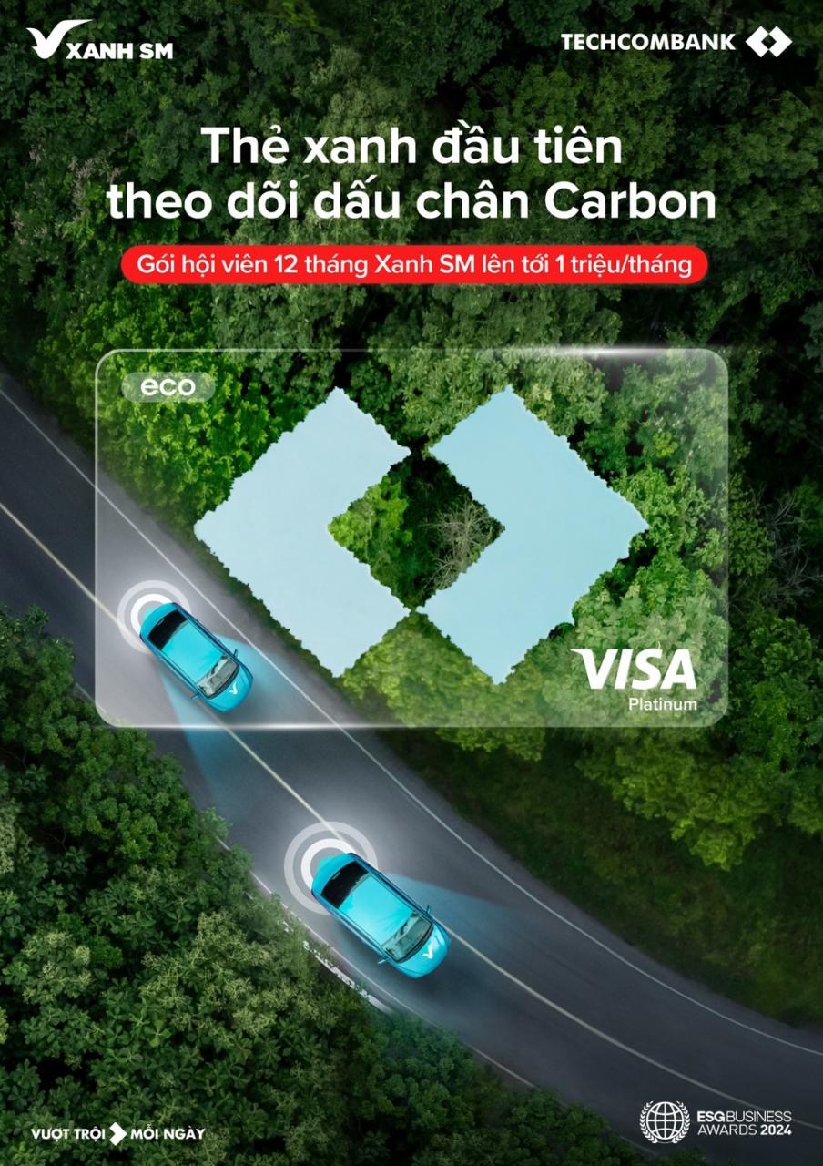 Techcombank Visa Eco: thẻ xanh theo dõi dấu chân carbon cho khách hàng sống xanh mỗi ngày Techcombank Visa Eco: thẻ xanh theo dõi dấu chân carbon cho khách hàng sống xanh mỗi ngày