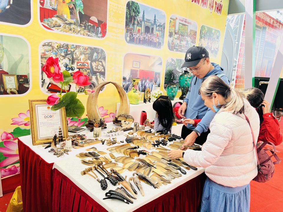Người dân tham quan, chọn mua sản phẩm tại Festival. Ảnh: Ánh Ngọc