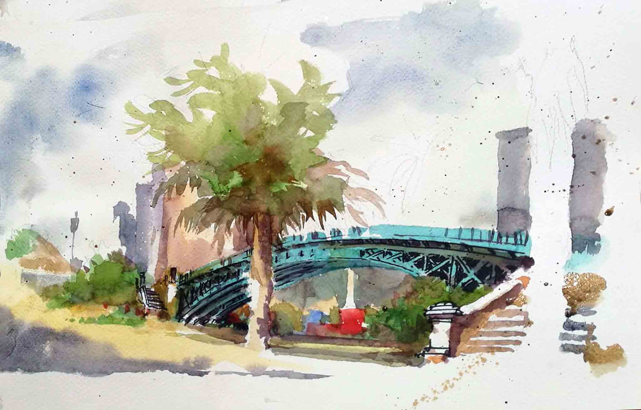 Góc ký họa: Cầu 'Eiffel' duy nhất còn sót lại ở châu Á - Ảnh 2. Góc ký họa: Cầu 'Eiffel' duy nhất còn sót lại ở châu Á - Ảnh 2.