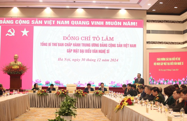 Phát biểu của Tổng Bí thư Tô Lâm tại Hội nghị gặp mặt đại biểu văn nghệ sĩ - Ảnh 2. Phát biểu của Tổng Bí thư Tô Lâm tại Hội nghị gặp mặt đại biểu văn nghệ sĩ - Ảnh 2.