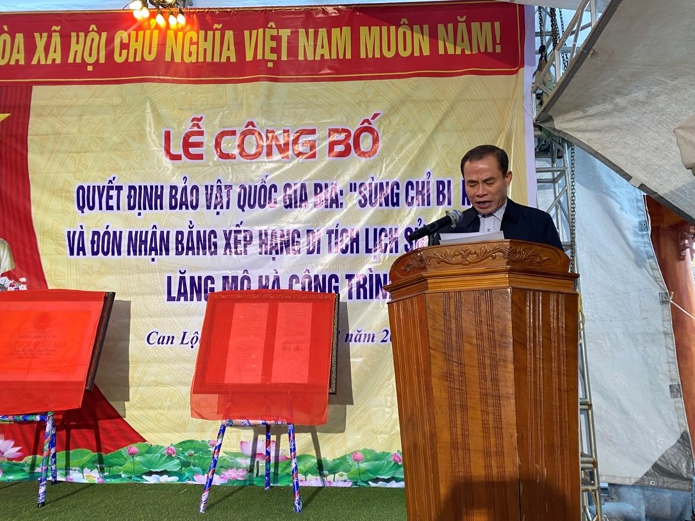 Lễ công bố quyết định về Bảo vật quốc gia bia “Sùng Chi bi kỷ“ - ảnh 1
