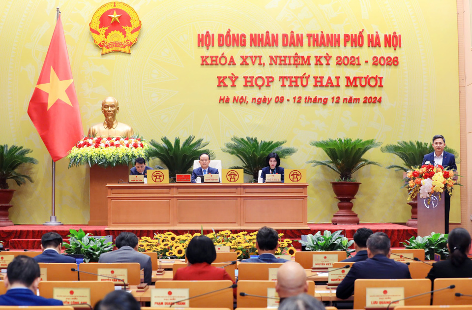 Quang cảnh Kỳ họp thứ 20 HĐND TP Hà Nội