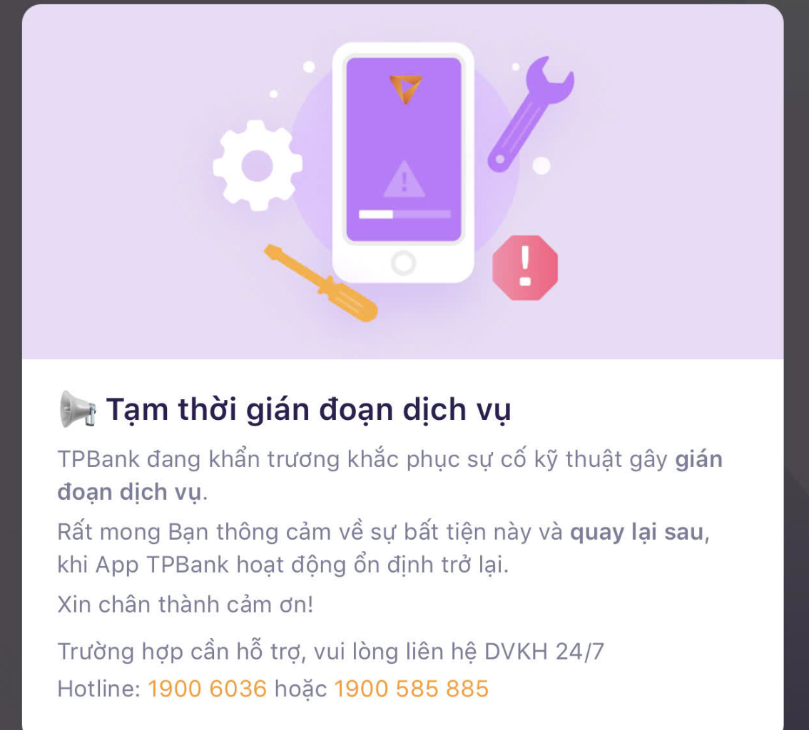 Khách hàng không thể chuyển tiền qua app, TPBank nói gì?- Ảnh 1. Khách hàng không thể chuyển tiền qua app, TPBank nói gì?- Ảnh 1.