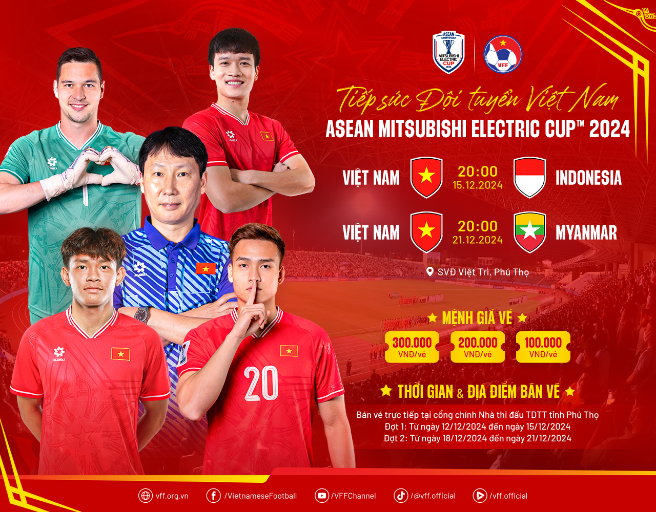 Vé xem Việt Nam đấu Indonesia và trận đầu tiên có Xuân Son: VFF bán trực tiếp ở đâu?- Ảnh 1. Vé xem Việt Nam đấu Indonesia và trận đầu tiên có Xuân Son: VFF bán trực tiếp ở đâu?- Ảnh 1.