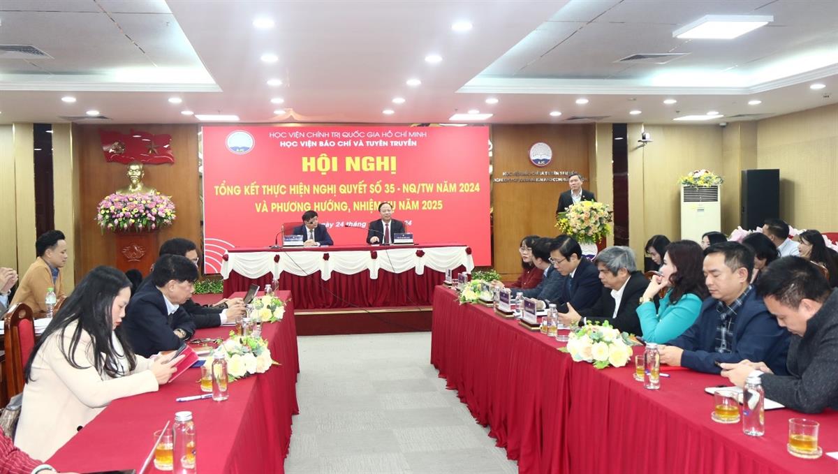 Hội nghị Tổng kết thực hiện Nghị quyết số 35-NQ/TW năm 2024 và phương hướng, nhiệm vụ năm 2025 - Vietnam.vn Hội nghị Tổng kết thực hiện Nghị quyết số 35-NQ/TW năm 2024 và phương hướng, nhiệm vụ năm 2025