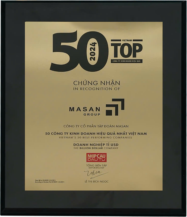 Chiến lược tốt, Masan Group 11 năm liên tiếp vào Top 50 Công ty kinh doanh hiệu quả nhất VN- Ảnh 1. Chiến lược tốt, Masan Group 11 năm liên tiếp vào Top 50 Công ty kinh doanh hiệu quả nhất VN- Ảnh 1.