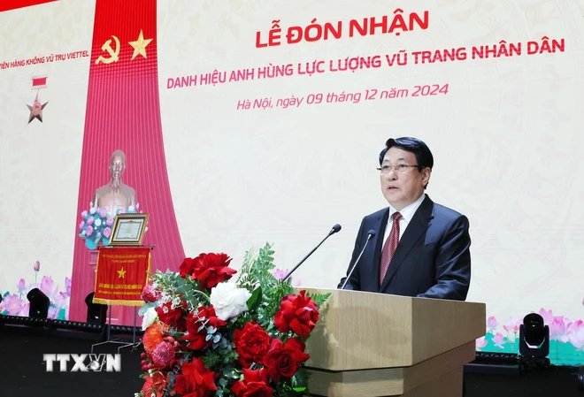 Chủ tịch nước Lương Cường phát biểu. (Ảnh: Lâm Khánh/ TTXVN) TTXVN_0912 Chu tich nuoc (12).jpg