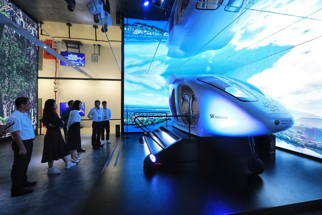 Một mô hình trưng bày tại Triển lãm quốc tế Đổi mới sáng tạo Việt Nam năm 2023. (Ảnh: Tuấn Anh/TTXVN) vna-potal-trien-lam-quoc-te-doi-moi-sang-tao-9226.jpg