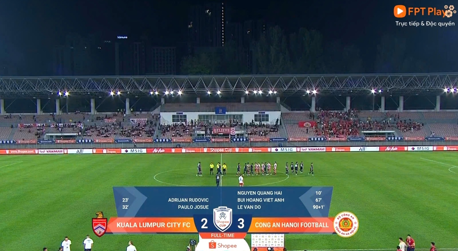 CLB CAHN có chiến thắng 3-2 tại Malaysia để vượt qua vòng bảng sớm 1 lượt đấu CLB CAHN có chiến thắng 3-2 tại Malaysia để vượt qua vòng bảng sớm 1 lượt đấu