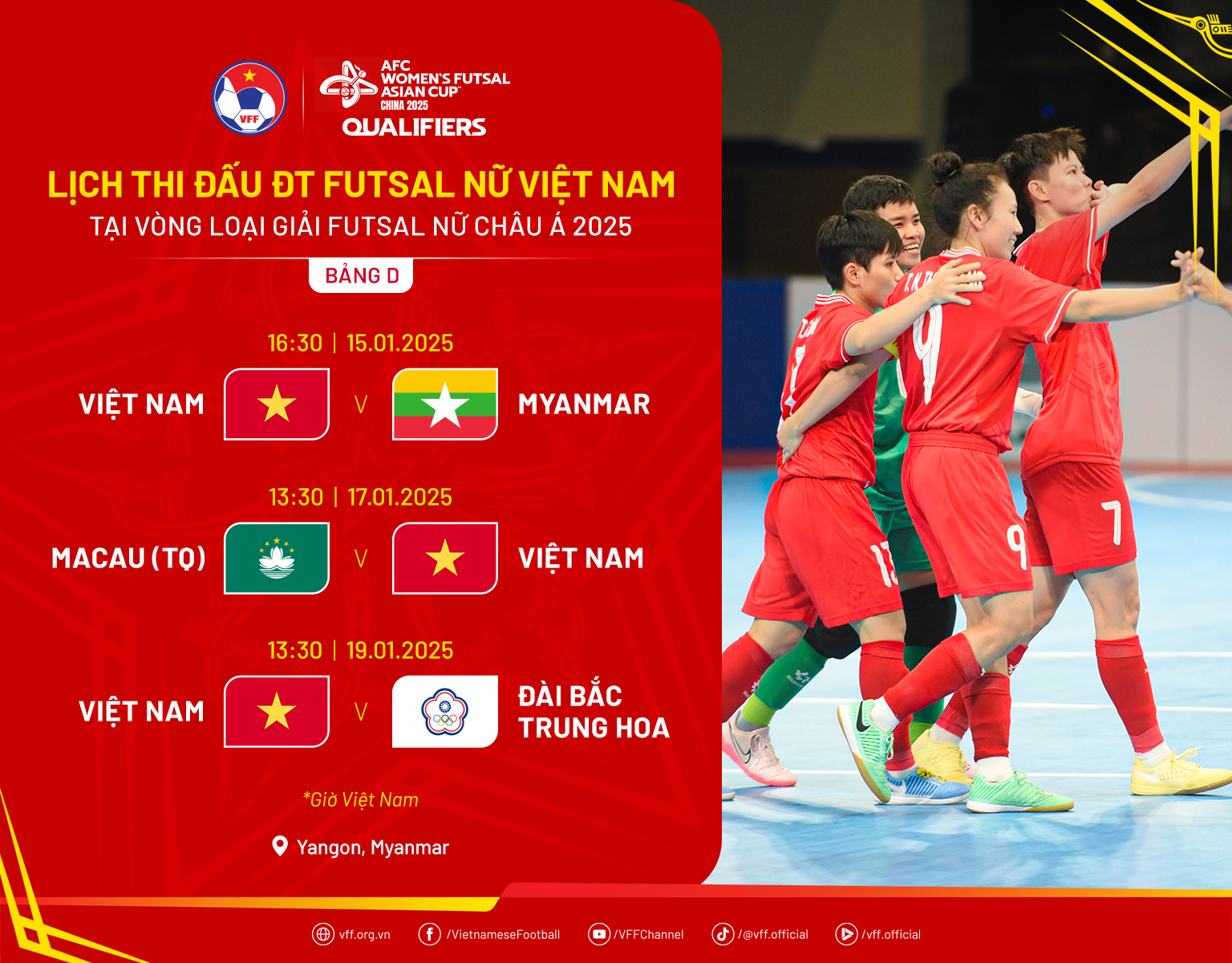 Lịch thi đấu vòng loại futsal nữ châu Á: Đội tuyển Việt Nam quyết giành ngôi đầu- Ảnh 1. Lịch thi đấu vòng loại futsal nữ châu Á: Đội tuyển Việt Nam quyết giành ngôi đầu- Ảnh 1.