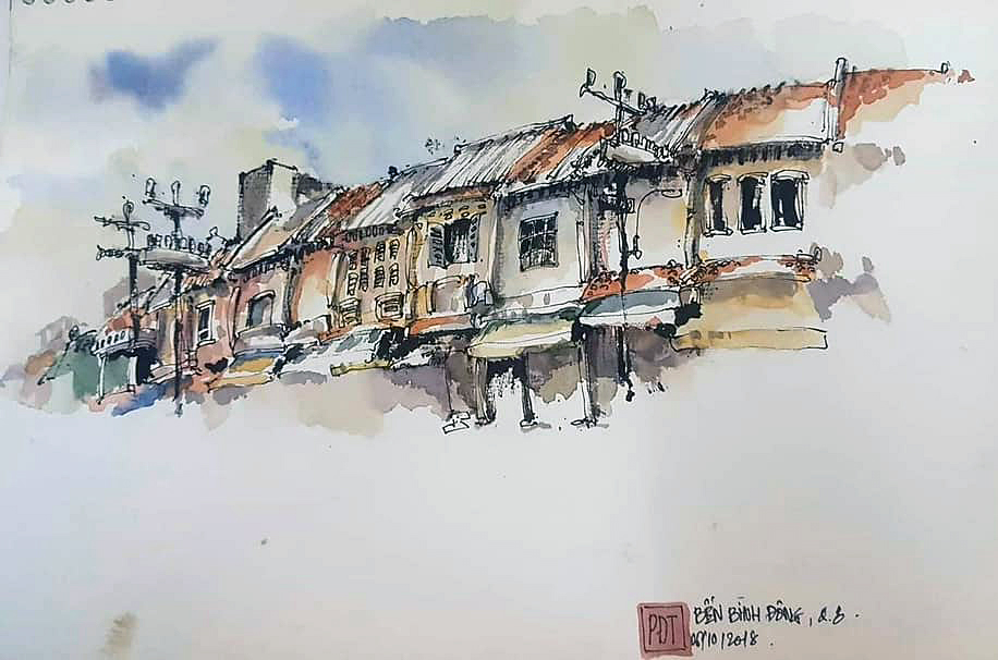 Góc ký họa: Kênh Tàu Hủ - tuyến giao thương huyết mạch của Sài Gòn xưa- Ảnh 2. Góc ký họa: Kênh Tàu Hủ - tuyến giao thương huyết mạch của Sài Gòn xưa- Ảnh 2.