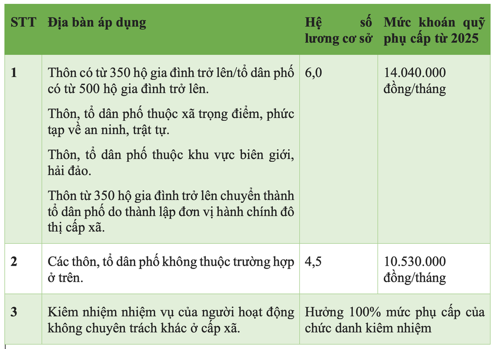 Mức phụ cấp của Bí thư chi bộ kiêm trưởng thôn năm 2025 - 1 Mức phụ cấp của Bí thư chi bộ kiêm trưởng thôn năm 2025 - 1