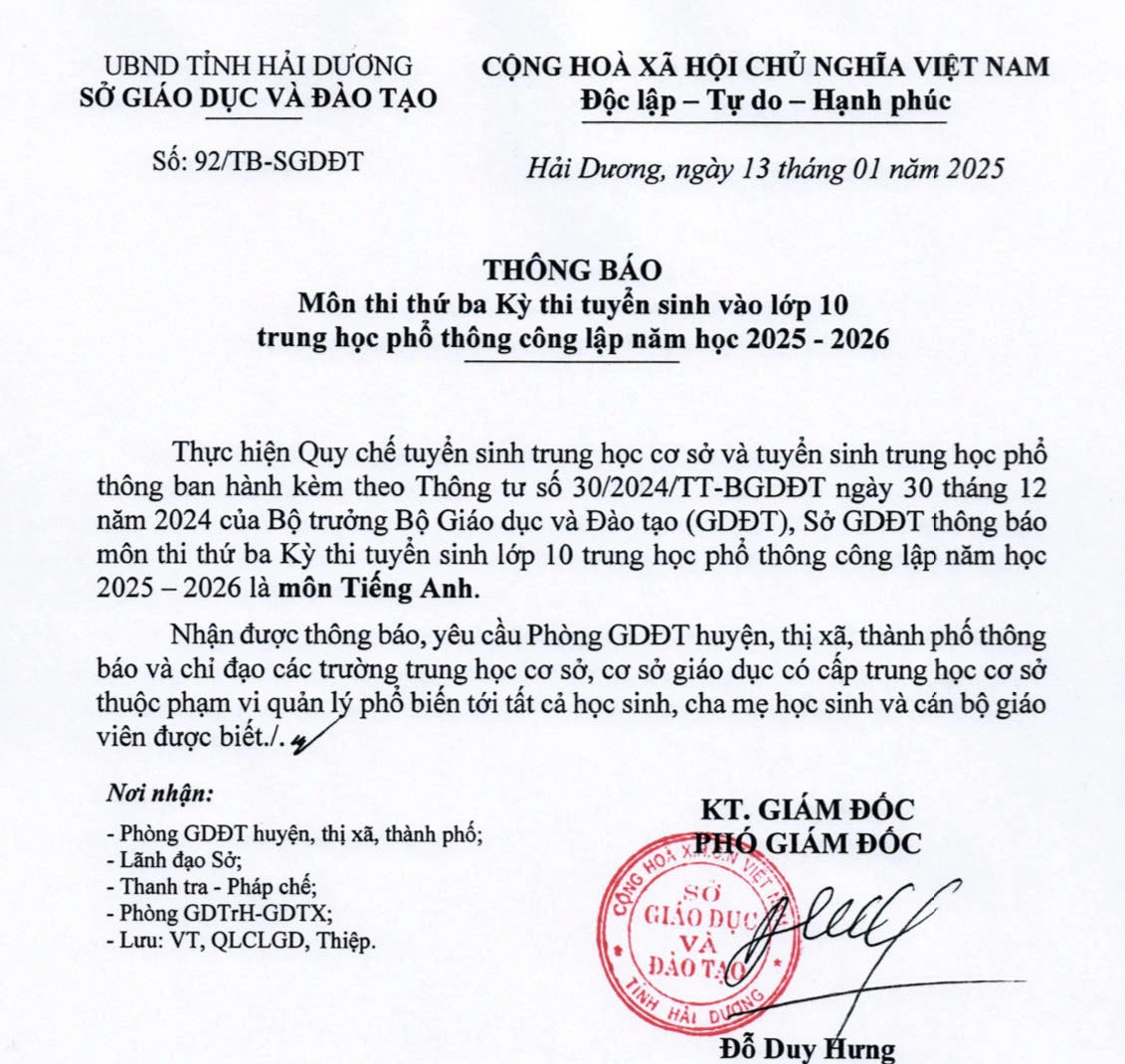 Thêm một địa phương cũng chọn tiếng Anh là môn thi thứ ba - Ảnh 1. Thêm một địa phương cũng chọn tiếng Anh là môn thi thứ ba - Ảnh 1.