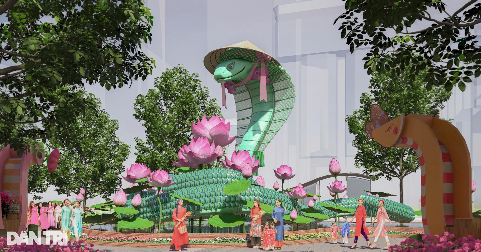 Lộ diện cặp rắn khổng lồ ở đường hoa Nguyễn Huệ dịp Tết Ất Tỵ - 8 Lộ diện cặp rắn khổng lồ ở đường hoa Nguyễn Huệ dịp Tết Ất Tỵ - 8