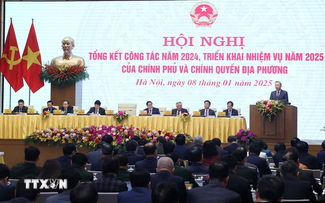 Tổng Bí thư Tô Lâm phát biểu chỉ đạo. (Ảnh: Thống Nhất/TTXVN) ttxvn-tong-bi-thu-du-hoi-nghi-trien-khai-nhiem-vu-nam-2025-cua-chinh-phu-0801-3.jpg