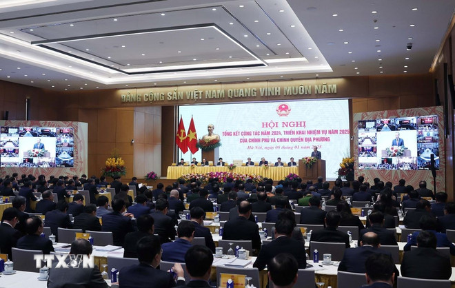 Tổng Bí thư Tô Lâm phát biểu chỉ đạo. (Ảnh: Thống Nhất/TTXVN) ttxvn-tong-bi-thu-du-hoi-nghi-trien-khai-nhiem-vu-nam-2025-cua-chinh-phu-0801-4.jpg